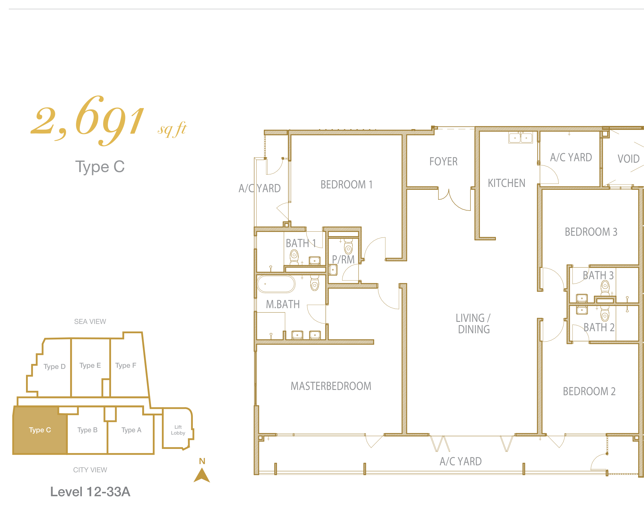 Floor plan: Type C, 2,691 sq ft