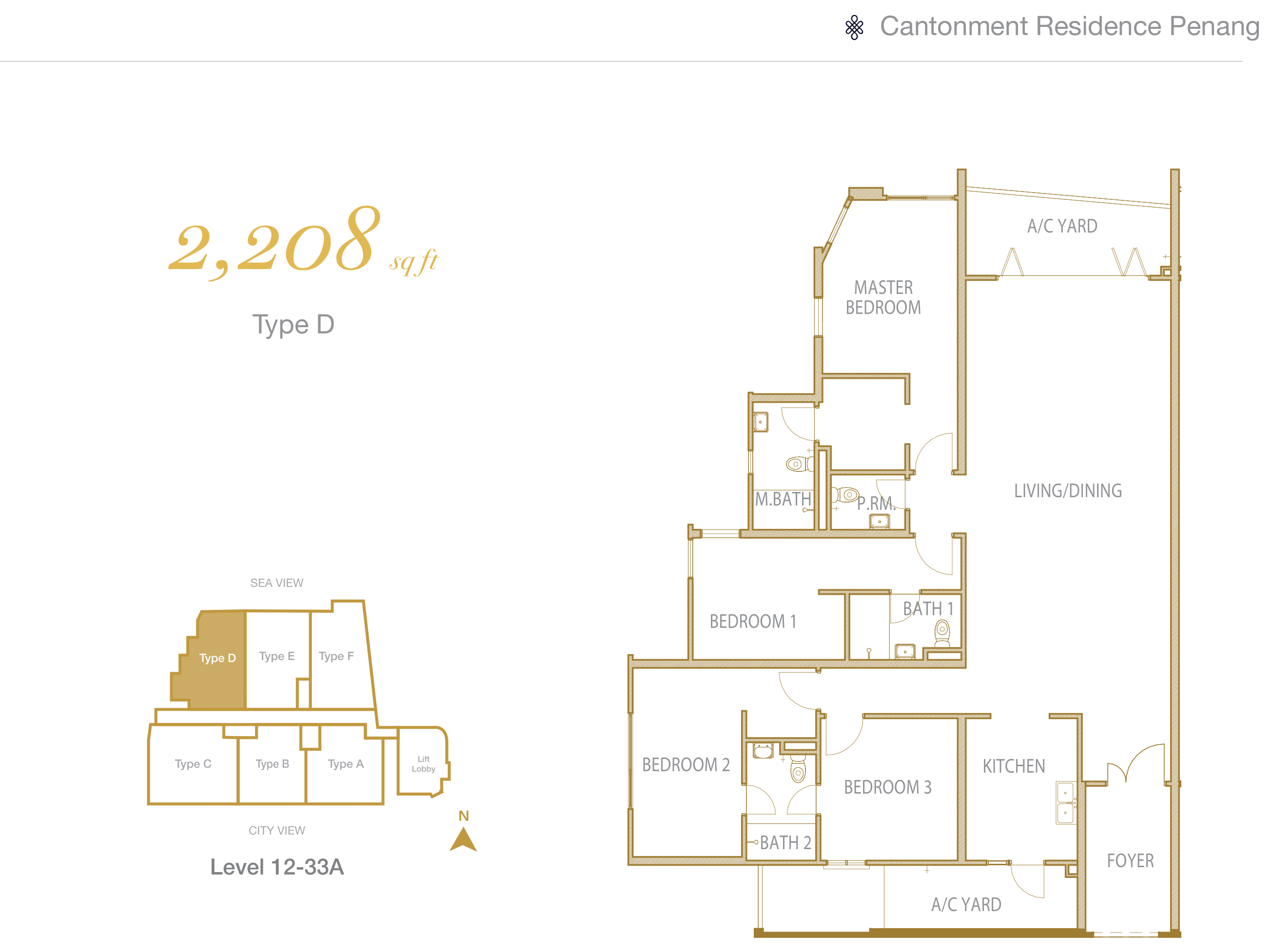 Floor plan: Type D, 2,208 sq ft